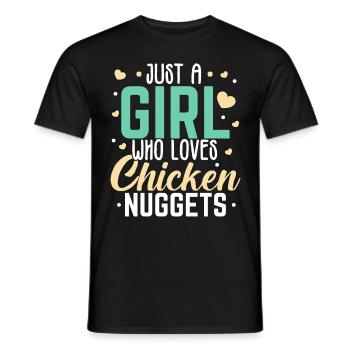 Only one girl who loves chicken nuggets nug nugg - Men's T-Shirt - black - Front - AI Model Male 178 light (178cm)