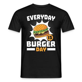 Chaque jour est le jour du hamburger Hamburger Eater Food Food - T-shirt homme - noir - Devant - AI Model Male 178 light (178cm)
