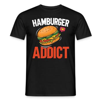Hamburg Addicted Burger Eater Food Lover Fo - Men's T-Shirt - black - Front - AI Model Male 178 light (178cm)