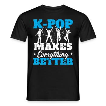 K-Pop macht alles besser Koreanische Popmusik - Männer T-Shirt - Schwarz - Vorne - AI Model Male 178 light (178cm)
