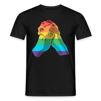 Mois de la fierté - Communauté transgenre LGBT Gay Pride - T-shirt homme - noir - Devant - AI Model Male 178 light (178cm)