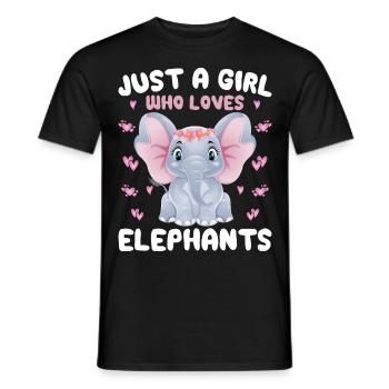 Bébé éléphant pour les filles - T-shirt homme - noir - Devant - AI Model Male 178 light (178cm)