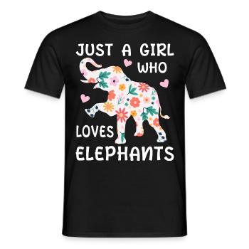 Bébé éléphant pour les filles - T-shirt homme - noir - Devant - AI Model Male 178 light (178cm)