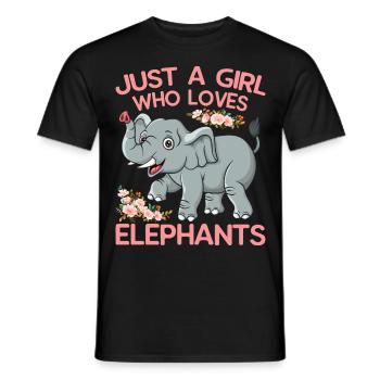Bébé éléphant pour les filles - T-shirt homme - noir - Devant - AI Model Male 178 light (178cm)