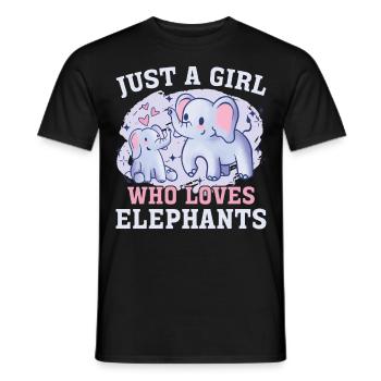 Bébé éléphant pour les filles - T-shirt homme - noir - Devant - AI Model Male 178 light (178cm)