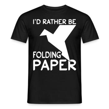 Origami Paper Airplane Paper Art Pilot - T-shirt homme - noir - Devant - AI Model Male 178 light (178cm)