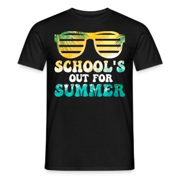 School Finished Summer Holidays Saying - Men's T-Shirt - black - Front - AI Model Male 178 light (178cm)