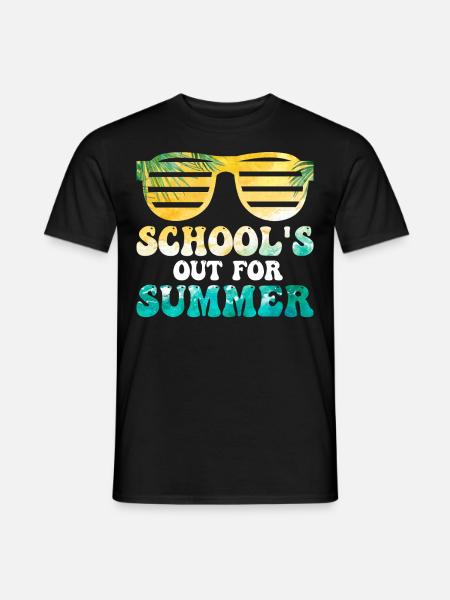 Schule Fertig Sommerferien Spruch - Männer T-Shirt - Schwarz
