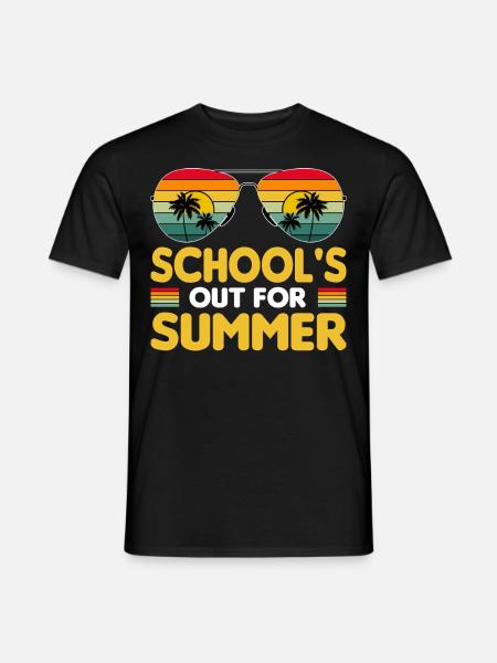 Schule Fertig Sommerferien Spruch - Männer T-Shirt - Schwarz