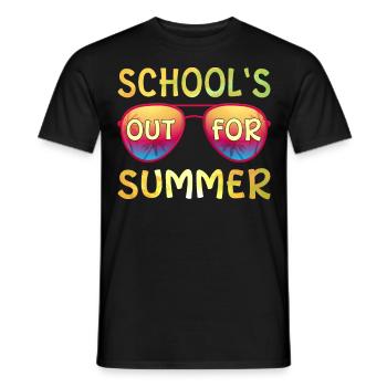 School Finished Summer Holidays Saying - Men's T-Shirt - black - Front - AI Model Male 178 light (178cm)