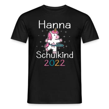 Einschulung 2022 Hanna Einhorn Erstklässler 2022 - Männer T-Shirt - Schwarz - Vorne - AI Model Male 178 light (178cm)