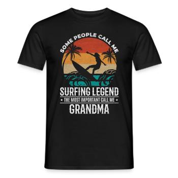 Water surfer Grandma Water surfing Grandma Surfing - Men's T-Shirt - black - Front - AI Model Male 178 light (178cm)