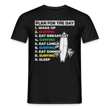 Water Surfer Surfer Surfing Daily Schedule for the Day - Men's T-Shirt - black - Front - AI Model Male 178 light (178cm)