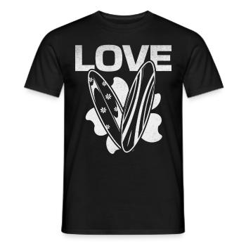 Surfing Love Surfboards Wave Surfing Lovers - Men's T-Shirt - black - Front - AI Model Male 178 light (178cm)