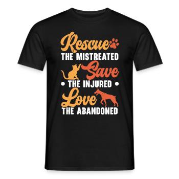 Animal Care Animal Rescuers Animal Rights - Men's T-Shirt - black - Front - AI Model Male 178 light (178cm)
