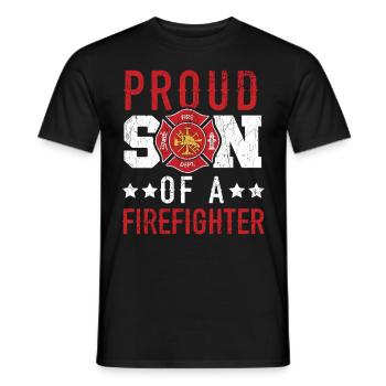 Fier fils d’un pompier Pompier F - T-shirt homme - noir - Devant - AI Model Male 178 light (178cm)