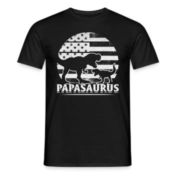 Papa Saurus Drapeau américain Papa Dino - T-shirt homme - noir - Devant - AI Model Male 178 light (178cm)
