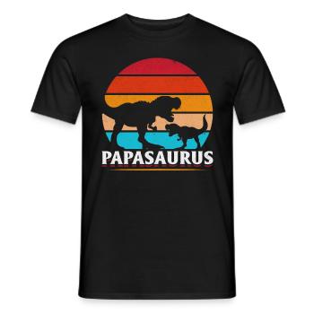 Dino Papa Saurus Drapeau américain Papa - T-shirt homme - noir - Devant - AI Model Male 178 light (178cm)