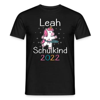 Einschulung 2022 Leah Einhorn Erstklässler 2022 - Männer T-Shirt - Schwarz - Vorne - AI Model Male 178 light (178cm)
