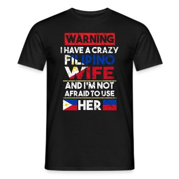 Philippines Filipina Flag Femme Mariage I Cadeau - T-shirt homme - noir - Devant - AI Model Male 178 light (178cm)