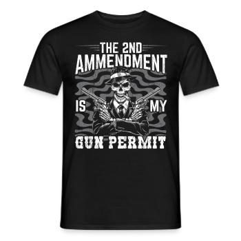 The 2nd Amendment is my gun permit - Men's T-Shirt - black - Front - AI Model Male 178 light (178cm)