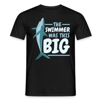 The swimmer was this great shark marine biology - Men's T-Shirt - black - Front - AI Model Male 178 light (178cm)