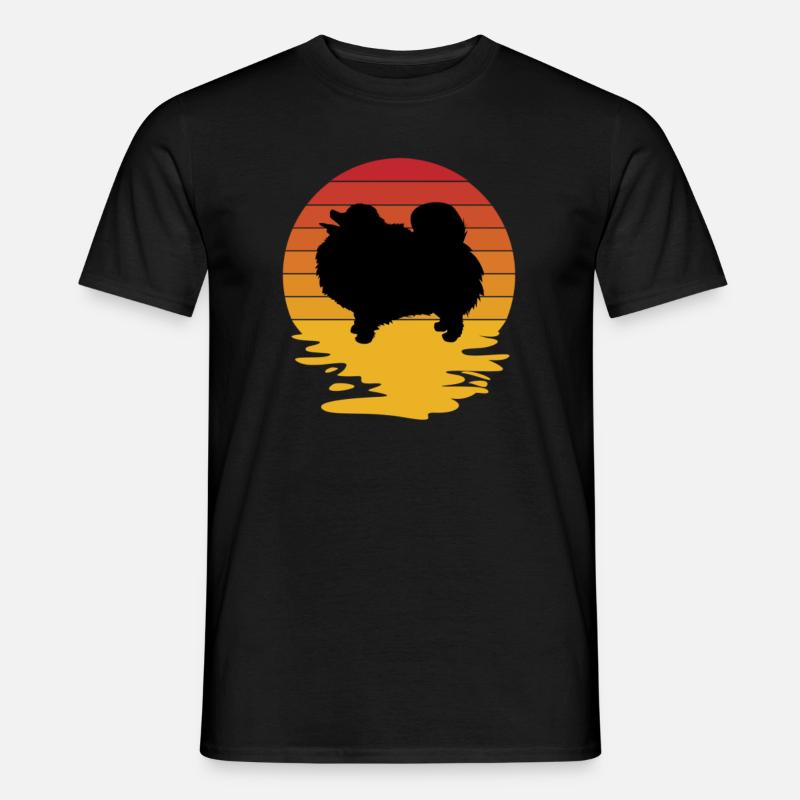 Spitz Pomeranian Zwergspitz Hund - Männer T-Shirt - Schwarz