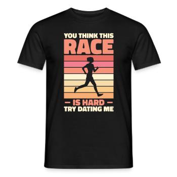 Jogger Runner Marathon Jogging Ski de fond - T-shirt homme - noir - Devant - AI Model Male 178 light (178cm)