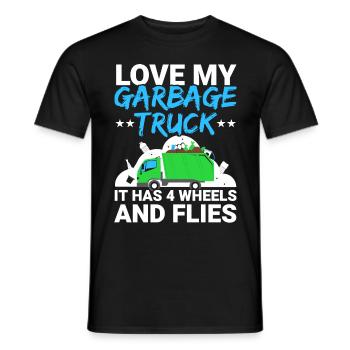 Liebe meinen Müllwagen Müllsammler Recycling - Männer T-Shirt - Schwarz - Vorne - AI Model Male 178 light (178cm)