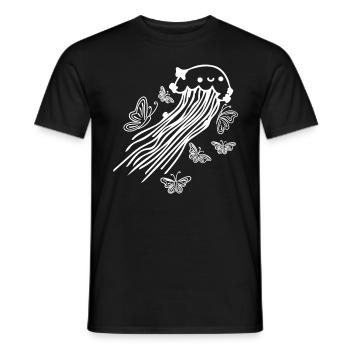 Méduses avec papillons Amateurs de méduses - T-shirt homme - noir - Devant - AI Model Male 178 light (178cm)