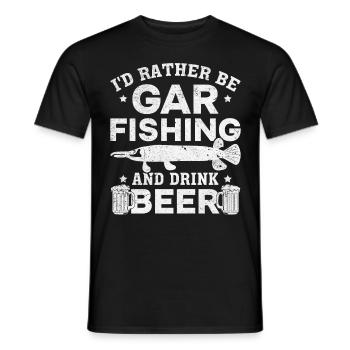 Garfishing Hornhecht Angeln Ich wäre lieber Gar - Männer T-Shirt - Schwarz - Vorne - AI Model Male 178 light (178cm)