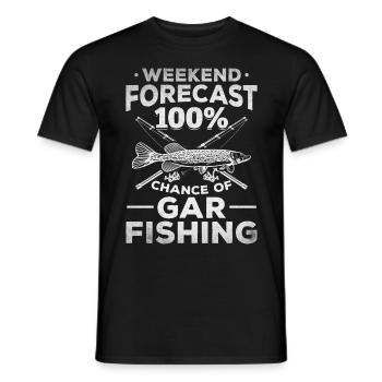 Gar Fishing I Wochenend-Prognose 100% Chance auf - Männer T-Shirt - Schwarz - Vorne - AI Model Male 178 light (178cm)
