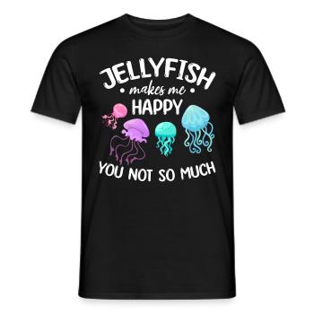 Les méduses me rendent heureux tu ne me fais pas tellement - T-shirt homme - noir - Devant - AI Model Male 178 light (178cm)