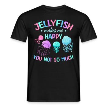 Qualle macht mich glücklich du nicht so sehr ich - Männer T-Shirt - Schwarz - Vorne - AI Model Male 178 light (178cm)