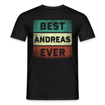 Name Andreas Geschenk Namensgeschenk - Männer T-Shirt - Schwarz - Vorne - AI Model Male 178 light (178cm)