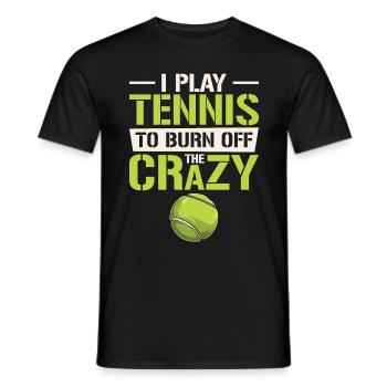 Joueur de tennis Raquette de tennis Balle de tennis - T-shirt homme - noir - Devant - AI Model Male 178 light (178cm)