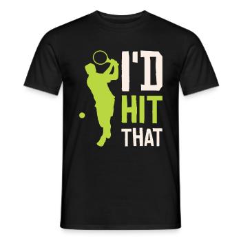 Joueur de tennis Raquette de tennis Balle de tennis - T-shirt homme - noir - Devant - AI Model Male 178 light (178cm)