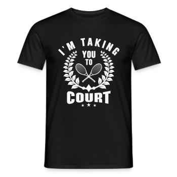 Joueur de tennis Raquette de tennis Balle de tennis - T-shirt homme - noir - Devant - AI Model Male 178 light (178cm)