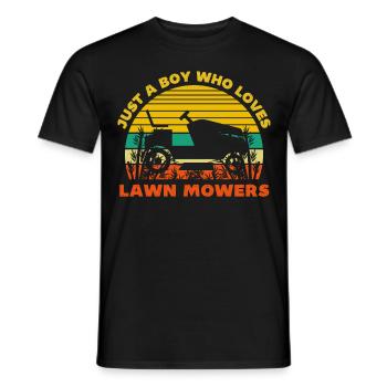 Just a boy who loves lawn mowers - Men's T-Shirt - black - Front - AI Model Male 178 light (178cm)