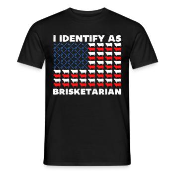 Brisketarian, drôle de barbecue drapeau américain - T-shirt homme - noir - Devant - AI Model Male 178 light (178cm)