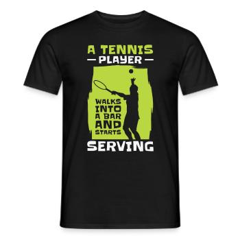 Joueur de tennis Raquette de tennis Balle de tennis - T-shirt homme - noir - Devant - AI Model Male 178 light (178cm)