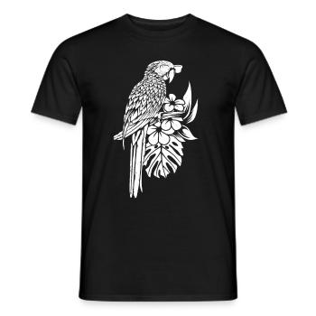 Lustiger Nymphensittich-Vogel-Papageien-Blumen - Männer T-Shirt - Schwarz - Vorne - AI Model Male 178 light (178cm)