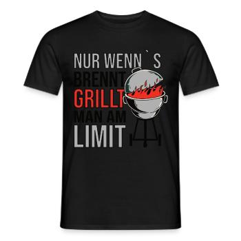 BBQ Grillmeister Grill Tshirt Geschenk - Männer T-Shirt - Schwarz - Vorne - AI Model Male 178 light (178cm)