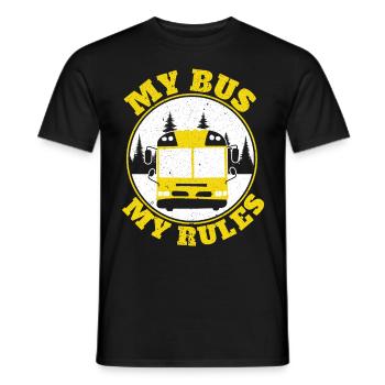 My Bus My Rules School Bus Drivers Student Transport - Men's T-Shirt - black - Front - AI Model Male 178 light (178cm)