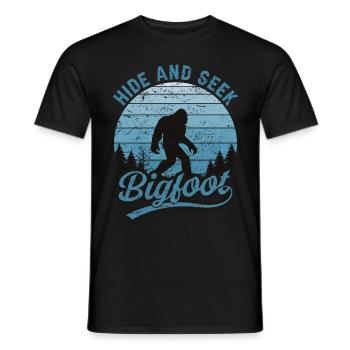 Bigfoot Hide And Seek Naturliebhaber Camper - Männer T-Shirt - Schwarz - Vorne - AI Model Male 178 light (178cm)