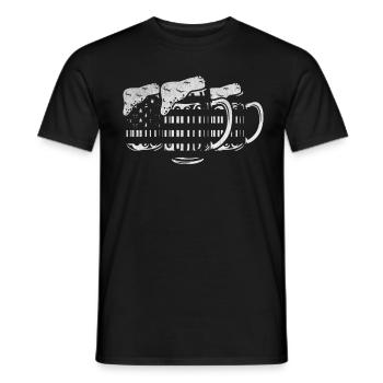 Bière Drapeau américain 4 juillet Journée patriotique 4 juillet - T-shirt homme - noir - Devant - AI Model Male 178 light (178cm)
