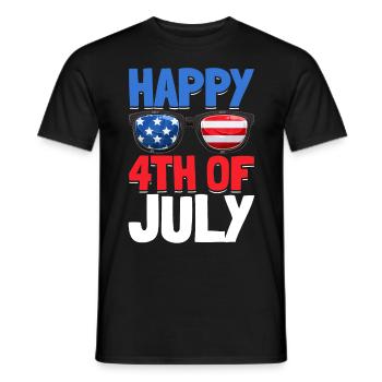 Happy 4th Of July Party US Flag Patriotic Day 4th - Männer T-Shirt - Schwarz - Vorne - AI Model Male 178 light (178cm)