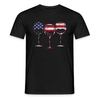 4 juillet Fête fête fête patriotique 4 juillet vin - T-shirt homme - noir - Devant - AI Model Male 178 light (178cm)