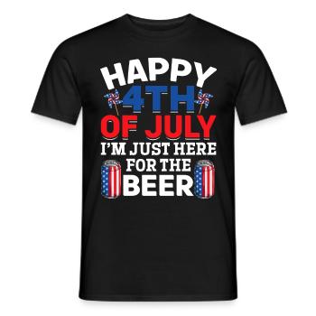 Joyeux 4 juillet, je suis juste ici pour la bière - T-shirt homme - noir - Devant - AI Model Male 178 light (178cm)
