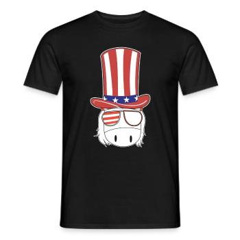 Patriotic American Unicorn Journée patriotique 4e de - T-shirt homme - noir - Devant - AI Model Male 178 light (178cm)